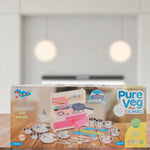Front box view of Pure Veg Jumbo Kitchen Set with stainless steel utensils and pressure cooker