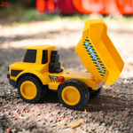 Toy bulldozer with 'Rambo Digger' branding on a dirt surface
