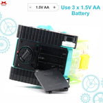 Black battery holder with 1.5V AA battery labels on a white background