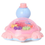 Toy turtle with colorful cars inside on a white background