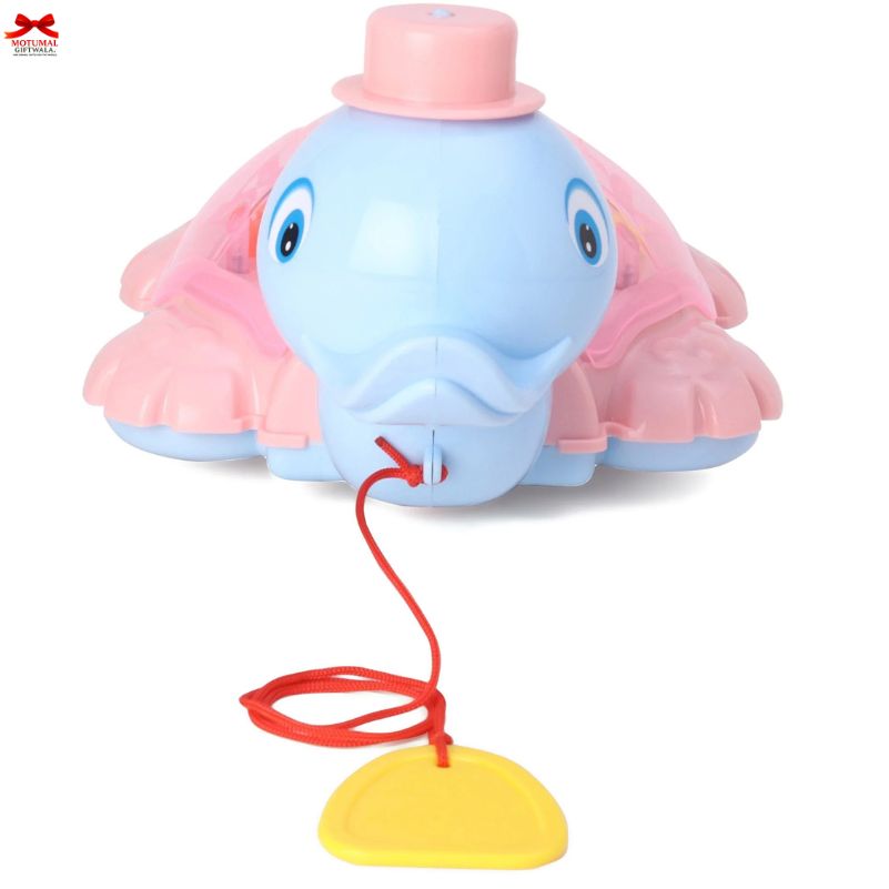 Colorful toy octopus with a pink top and blue body on a white background