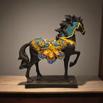 Back side of royal horse showpiece with intricate detailing
