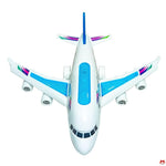Model airplane with colorful accents on a white background