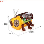 Toy bee with dimensions labeled on a white background