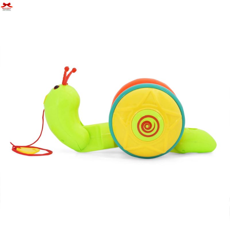 Colorful toy snail on a white background
