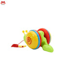 Colorful toy snail on a white background