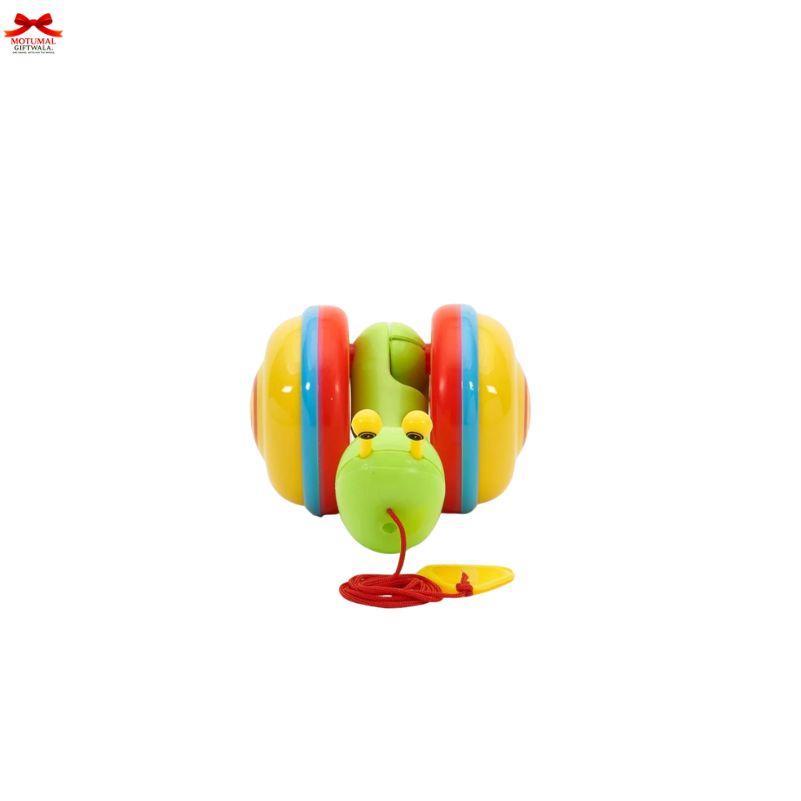 Colorful toy snake on a white background