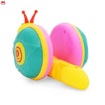 Colorful toy snail on a white background