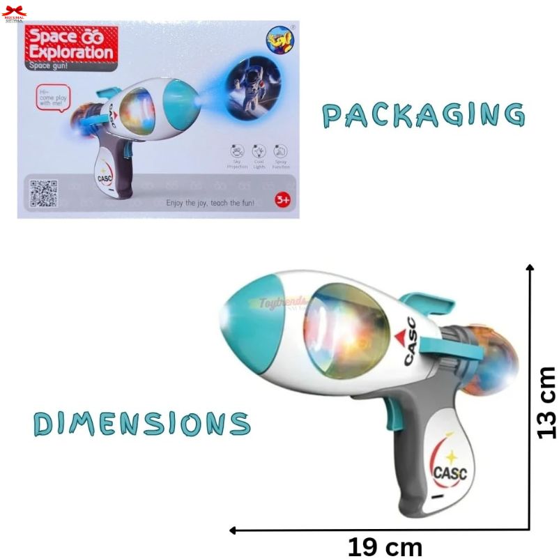 CASC Space Projection Spray Gun – Sound, Light & Mist Wali Futuristic Adventure Gun