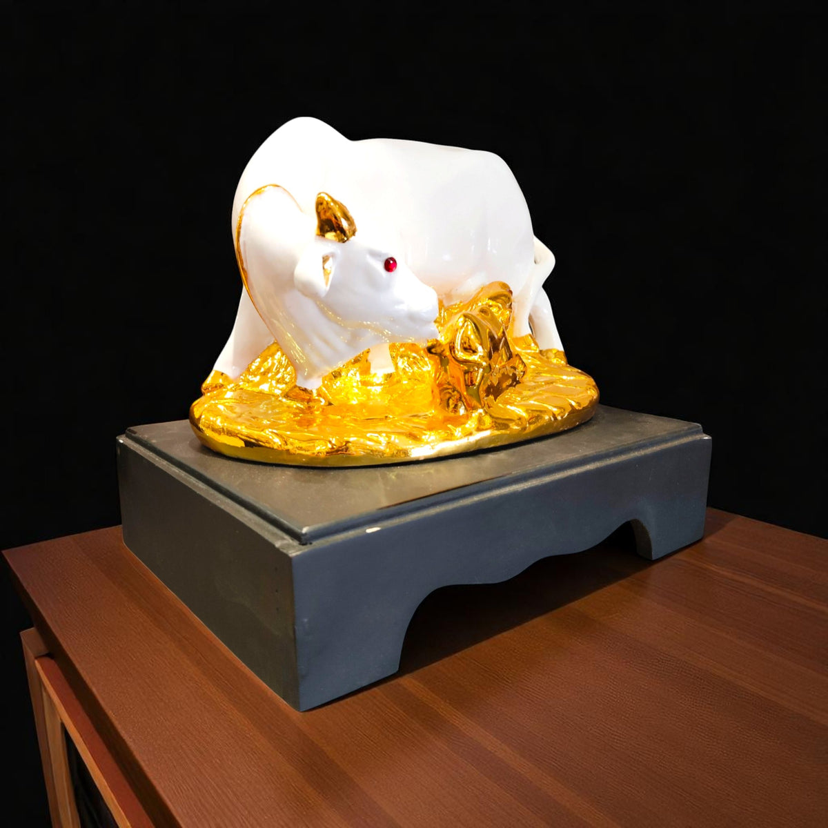  Back View of Peaceful Cow Idol for Vastu and Pooja Decor – Ranchi Delivery