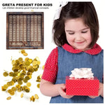 Wooden savings challenge piggy bank with 1 lakh target, ideal gift for kids to learn saving money