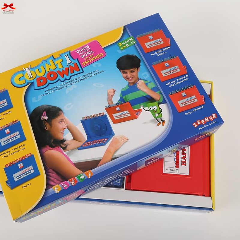 Board game box for 'Countdown' with children playing on the cover