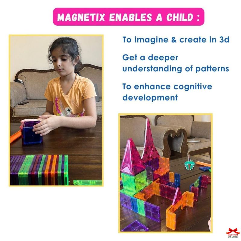 Child playing with Magnetix toys, showcasing cognitive development benefits.