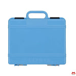 Blue toolbox with a handle on a white background